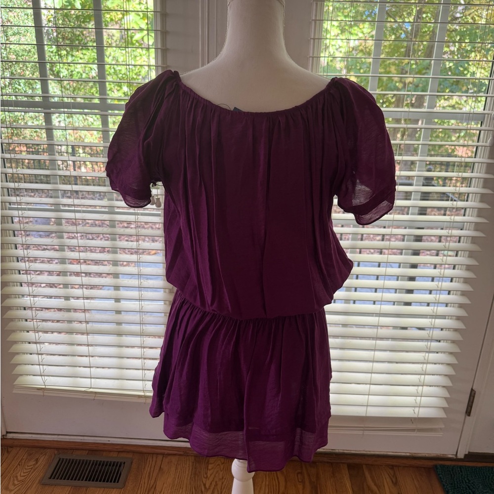 Purple Ruffled Mini Dress - Picture 2 of 4